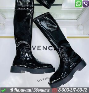 Сапоги Givenchy черные высокие Лакированная кожа