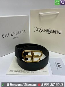 Кожаный ремень Balenciaga мужской Золотой