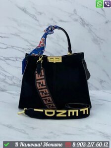 Сумка Fendi Peekaboo замшевая Черный