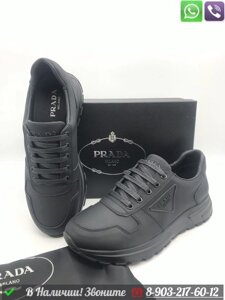 Кроссовки Prada кожаные черные