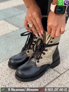 Ботинки Louis Vuitton LV Metropolis бежевые высокие на шнуровке