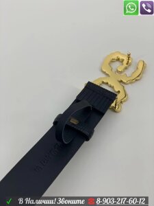 Ремень Dolce Gabbana черный с золотой пряжкой