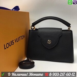 Сумка Louis Vuitton Capucines мини маленькая сумка Луи Виттон Черная
