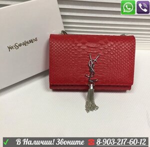 Сумка Ysl Yves Saint Laurent Кроко Кожа Ив Сен Лоран Красный