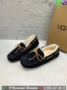 Зимние Мокасины UGG замшевые с мехом Черный