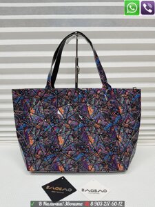 Сумка Bao Bao Prism Issey Tote Бао Бао пластик натуральная кожа, Бежевый Фиолетовый