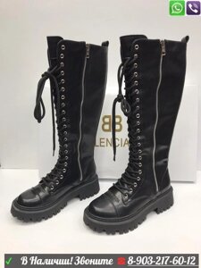 Сапоги Balenciaga кожаные черные