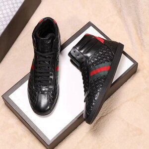 Кроссовки Gucci Ace черные высокие