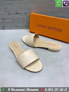 Шлепанцы Louis Vuitton кремовые