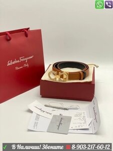 Кожаный ремень Salvatore Ferragamo Оранжевый