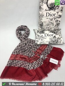 Палантин Dior с логотипом Красный