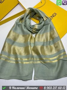 Палантин Fendi шарф с логотипом Зеленый