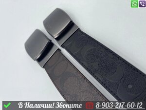 Ремень Coach с двумя пряжками Коричневый