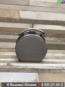 Круглая сумка Ив Сен Лоран Yves Saint Laurent  на ремне Серый