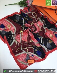 Платок шелковый Hermes с принтом кутасов