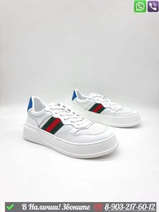 Мужские Кроссовки Gucci белые