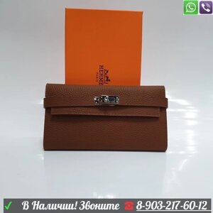 Hermes кошелек с застежкой Коричневый