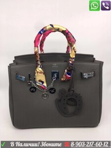 Сумка Hermes Birkin Гермес Биркин 35 Кожаная Люкс с номером Серый