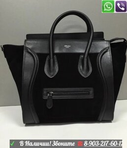 Сумка Celine Luggage Boston Замшевая Черная