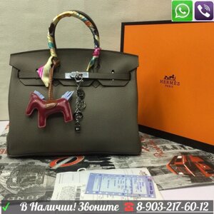 Сумка Hermes Birkin 35 Серая Гермес