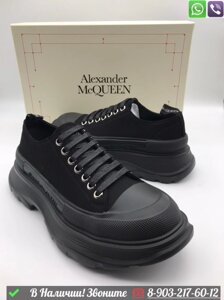 Кроссовки Alexander McQueen замшевые черные