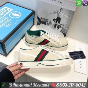 Кеды Gucci ace Gucci тканевые женские Бирюзовый