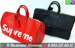 Дорожная Красная Сумка Louis Vuitton Supreme