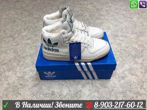 Зимние кроссовки Adidas Hoops 2.0 Mid белые