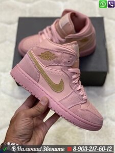 Кроссовки Nike Air Jordan 1 Mid SE высокие розовые