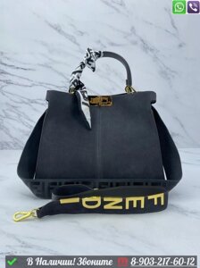 Сумка Fendi Peekaboo замшевая Черный