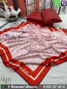 Платок Valentino шелковый с принтом Valentino Красный