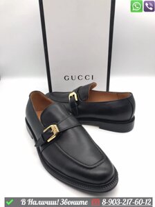 Лоферы Gucci кожаные черные