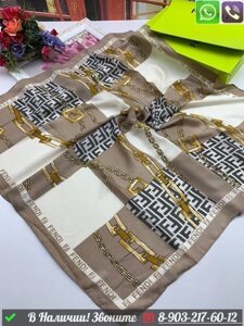 Платок Fendi шелковый с принтом цепочки