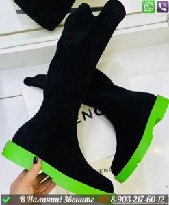 Зимние Сапоги Givenchy замшевые с мехом Зеленый