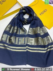 Палантин Fendi шарф с логотипом Синий