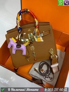 Сумка тоут Hermes Birkin кожаная Бежевый