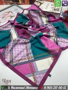 Платок Gucci шелковый с геометрическим орнаментом