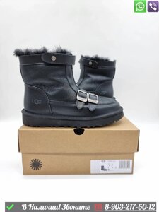 Зимние Ботинки UGG замшевые с мехом Черный