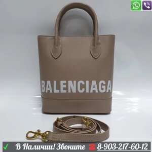 Сумка Balenciaga Tote с надписью Серый