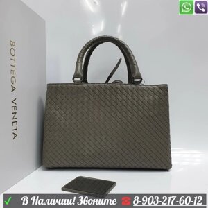 Bottega Veneta Cabat плетеная сумка Серый