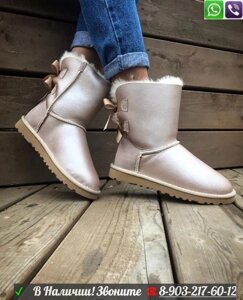 Угги UGG Bailey Bow с лентами Пудровый