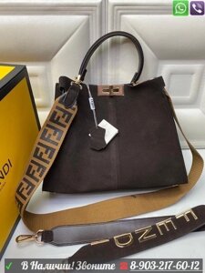 Сумка Fendi Peekaboo замшевая Коричневый