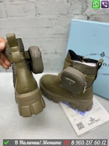 Ботинки Prada Monolith зимние с сумочкой
