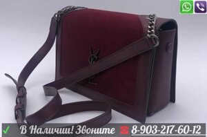 Замшевая сумка Yves Saint Laurent Book Bag Бежевый