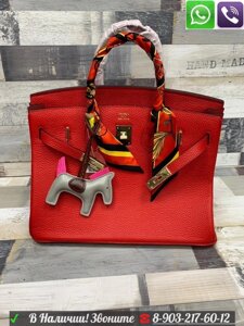 Сумка Hermes Birkin Гермес Биркин 35 см фурнитура золото Красный