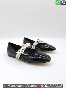 Туфли на плоской подошве Dior лаковые Диор балетки