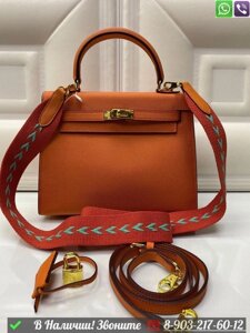 Сумка Hermes Birkin кожаная Оранжевый