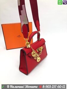 Сумка Hermes Kelly мини Гермес Белый Красный