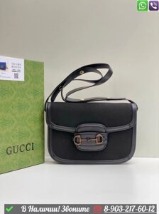 Сумка Gucci Horsebit замшевая Черный