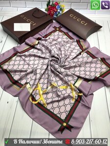 Gucci шелковый шарф GG платок с стрекозой